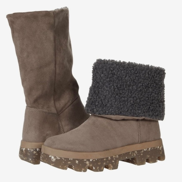 NIB Cool Planet By Steve Madden Restt Faux Shearling Bootie 8.5M Grey Fab - Picture 12 of 12